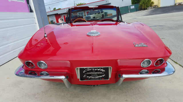 1966 corvette convertible 327/300 - power windows steering brakes red red