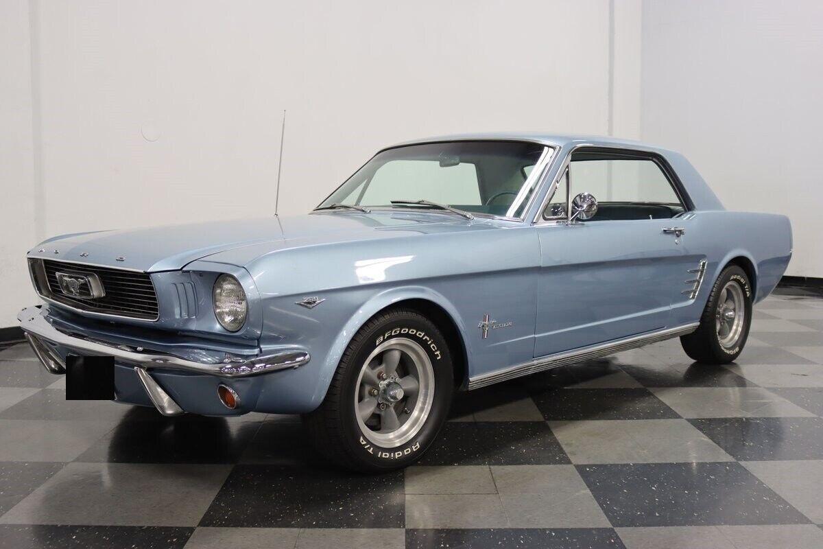 1966 ford mustang light blue metallic 289 v8 231057 miles