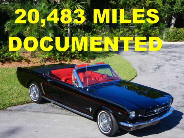 1964 1/2 ford mustang convertible - 20,483 actual miles - cold a/c 260 v8