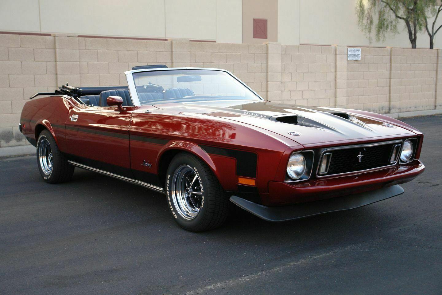 1973 ford mustang convertible burgundy with 27457 miles