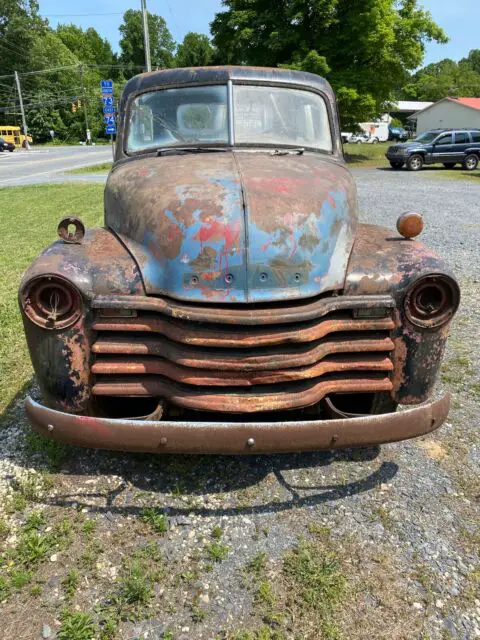 1953 chevrolet 3100 5 window pickup black rwd manual patina farm truck