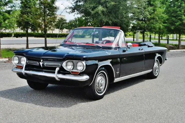 simply beautiful black red 1962 chevrolet corvair convertible automatic runs new