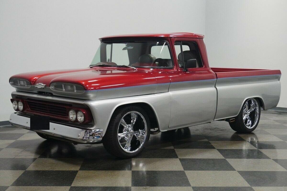 1960 chevrolet c 10 maroon restomod small block 350ci chevy 5 speed manual
