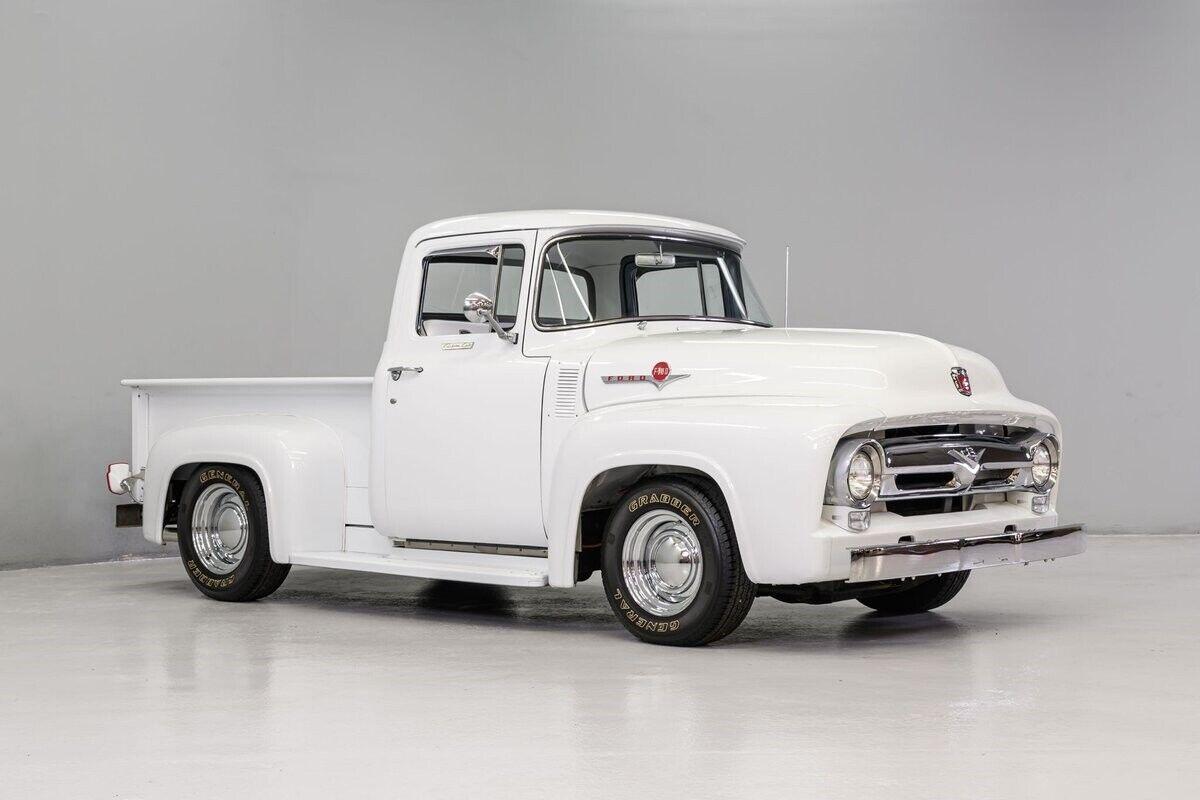 1956 ford f 100 868 miles white pickup truck 351 windsor