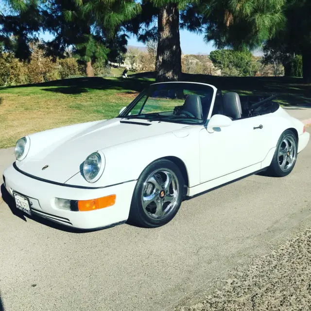 1992 porsche carrera 2 cabroilet grand prix white original factory color correct