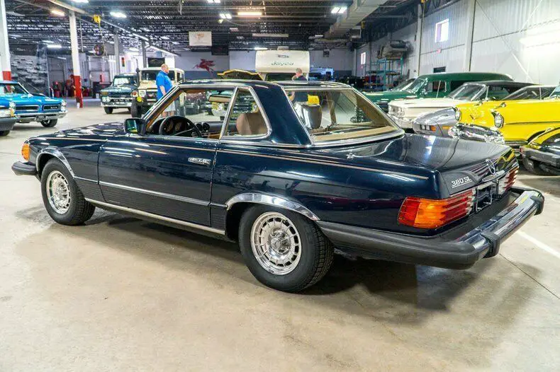 1982 mercedes-benz 380sl 80417 miles blue convertible 3.8l v8 4-speed automatic