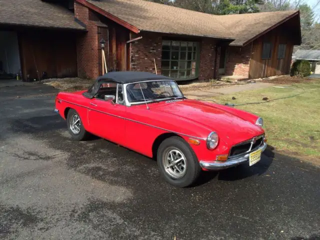 1974 red mgb convertible