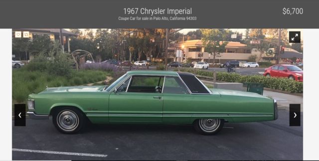 1967 chrysler imperial crown coupe "restoration ready"
