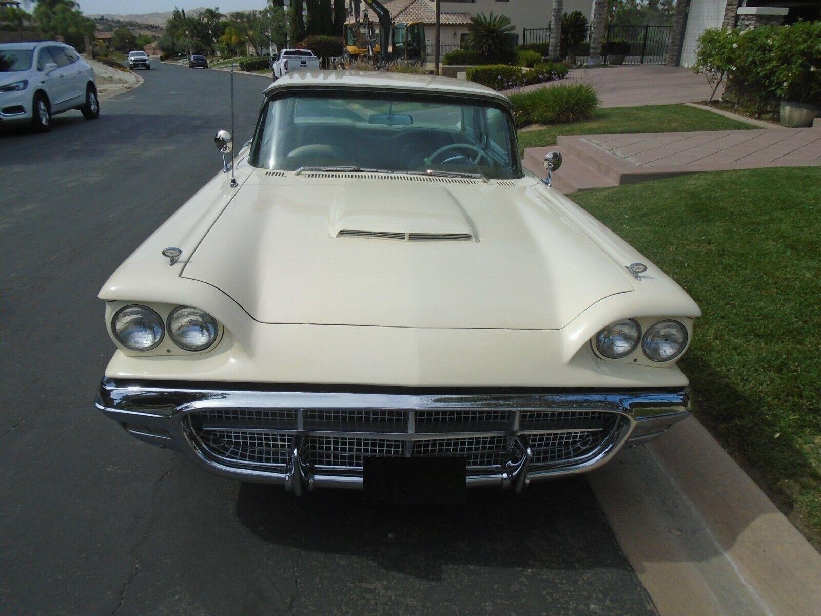 1960 ford thunderbird hardtop cream white coupe 352ci 111800 miles