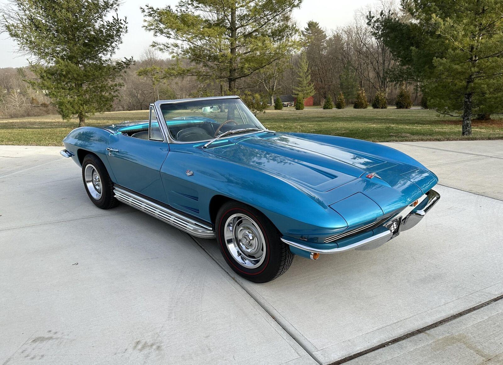 1964 chevrolet corvette beautiful lemans blue paint 327 4spd 2762 miles