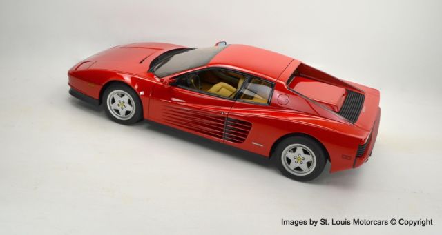 1989 ferrari testarossa rosso corsa tan beautiful stock example 16,384 miles