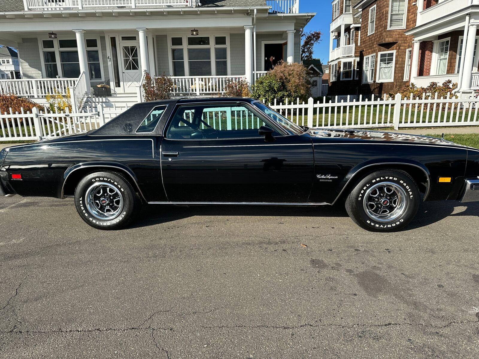 1976 oldsmobile cutlass brougham black 350 ac