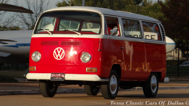 1969 volkswagen bus vanagon red white restored rebuilt 7 seater