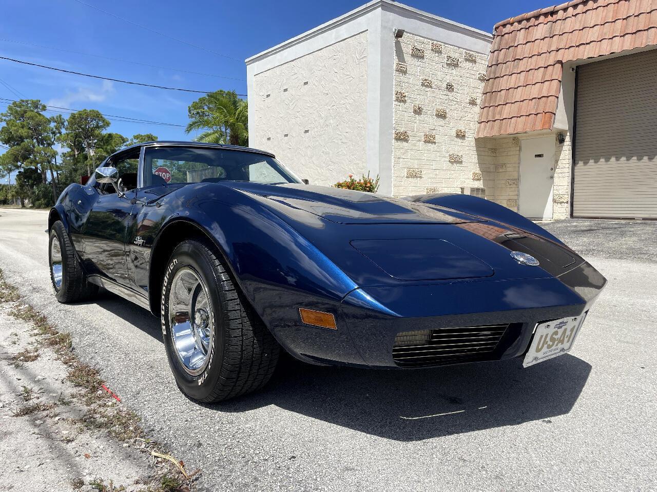 1973 chevrolet corvette 2dr coupe 4 speed blue 350cu 89377 miles