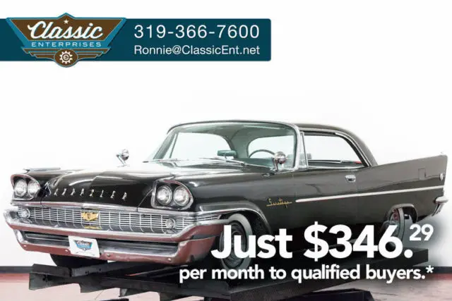 1958 chrysler saratoga 0 black hardtop 331 v8 3 speed automatic