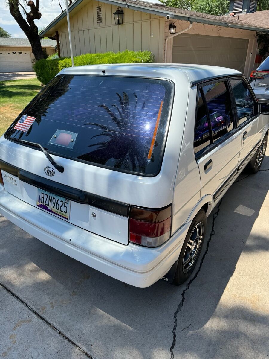 1991 subaru justy white gl