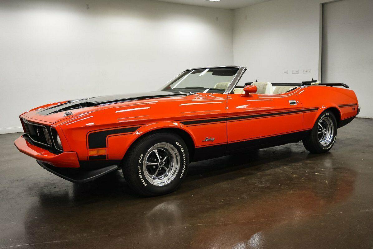 1973 ford mustang convertible 7472 miles orange vermillion red convertible 468 b