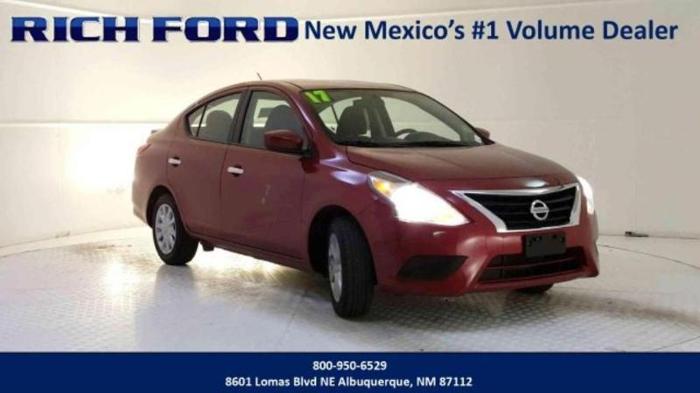 2017 nissan versa 1.6 sv 1.6 sv 4dr sedan for sale in albuquerque, new mexico
