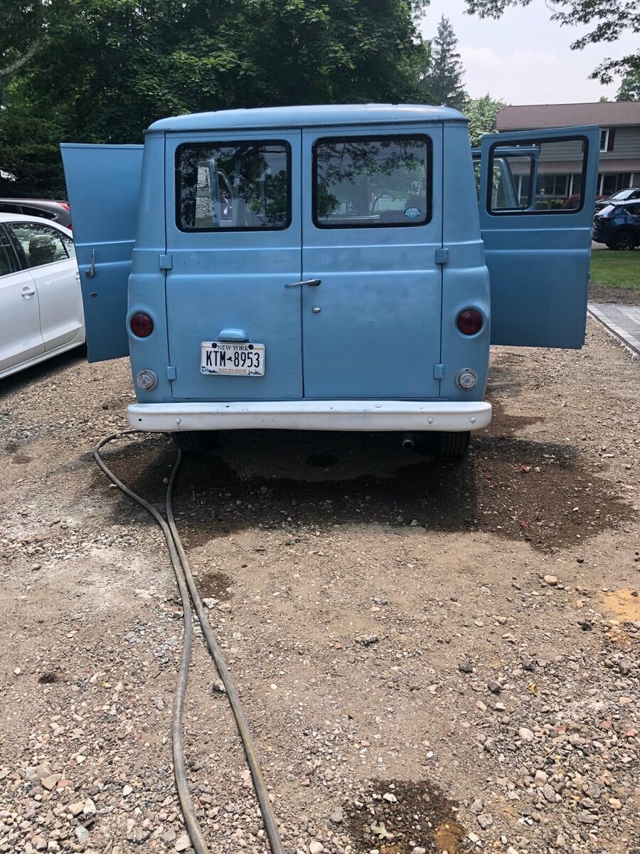 1967 ford e-series blue rwd manual 8 door van