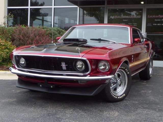 1969 ford mustang mach 1 4-speed manual candy apple coupe 428ci v8