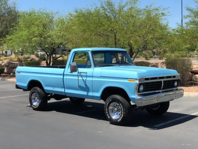 no reserve 1973 ford f-250 4x4 4 speed long bed 390 v8 highboy daily driver