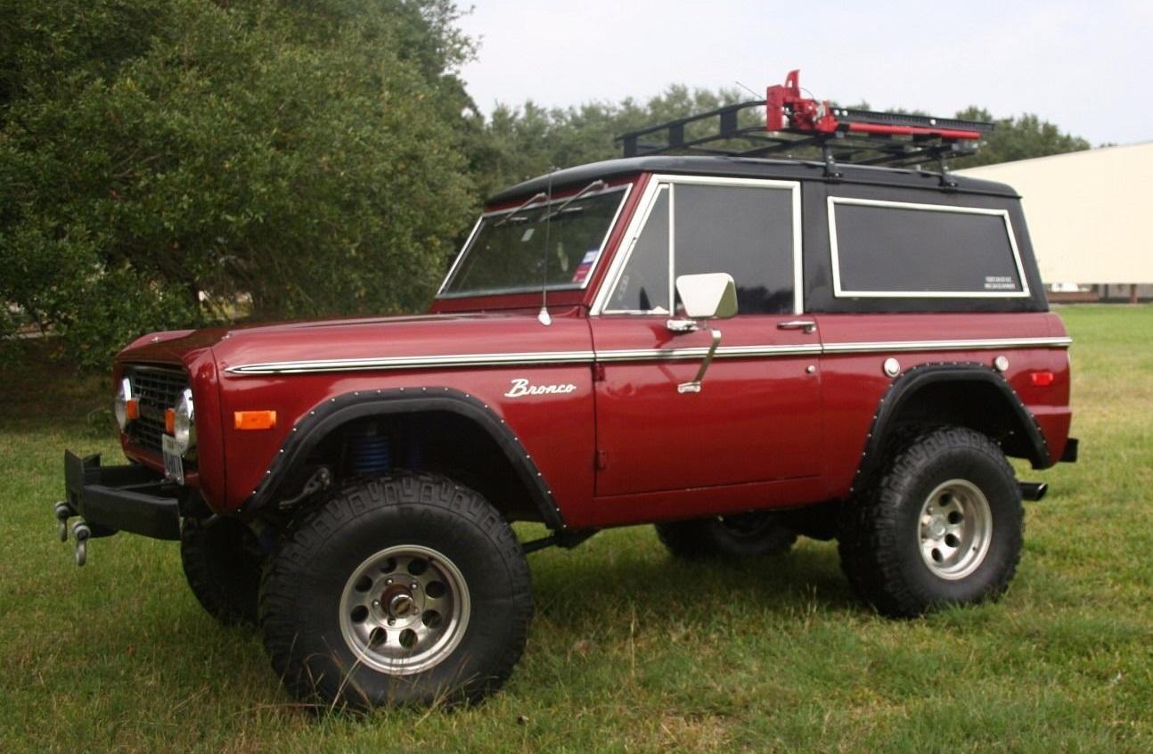 1973 ford bronco crew cab pickup new paint red rock