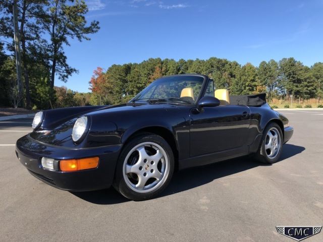 1993 porsche 911 964 carrera cabriolet blue 17" cup wheels service records