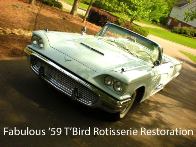 gorgeous 1959 ford thunderbird tbird convertible full rotisserie restoration