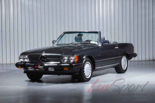 1989 mercedes-benz 560sl black pearl metallic/gray 100% original paint 70k mint