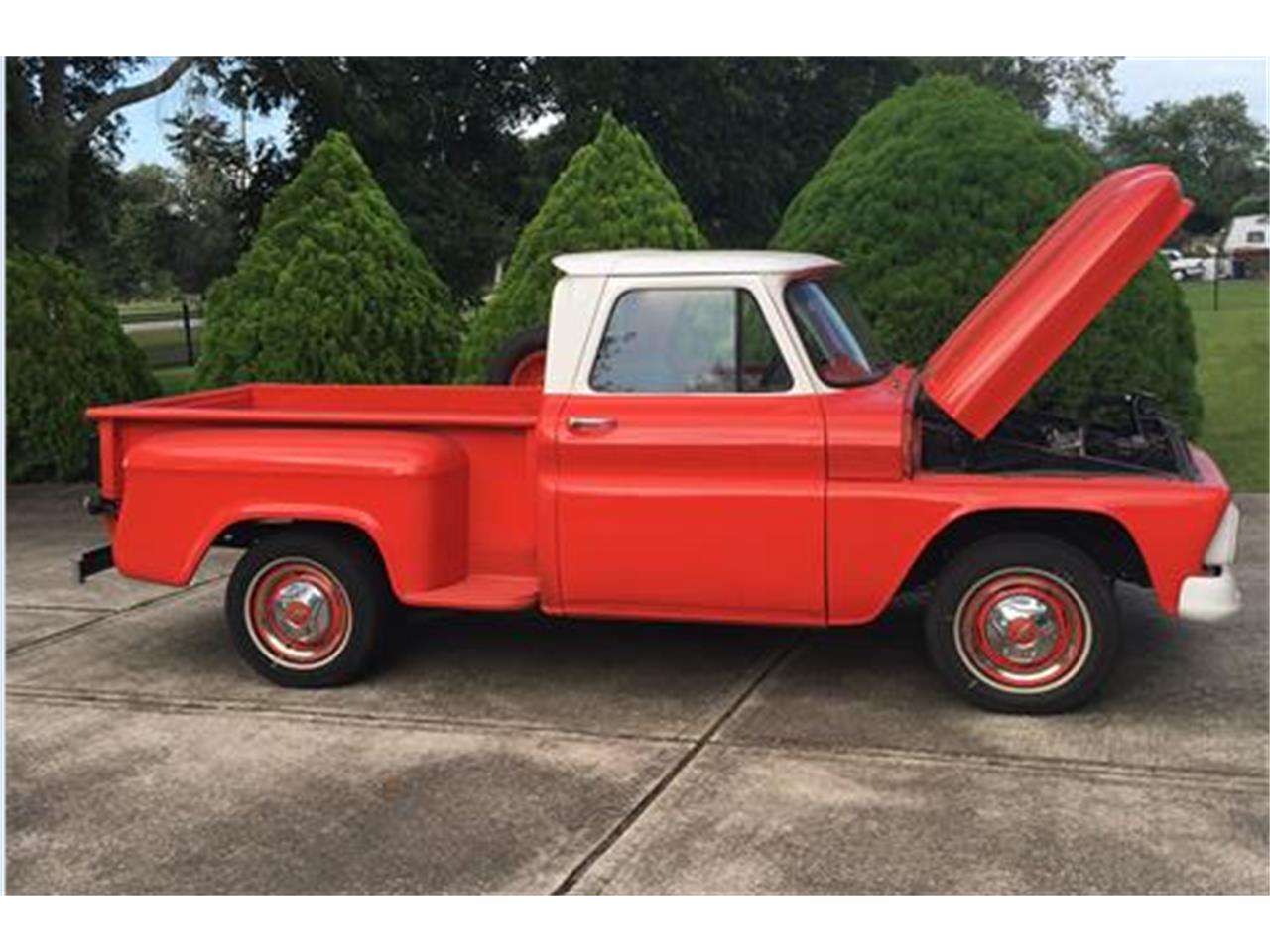chevrolet pickup orange & white