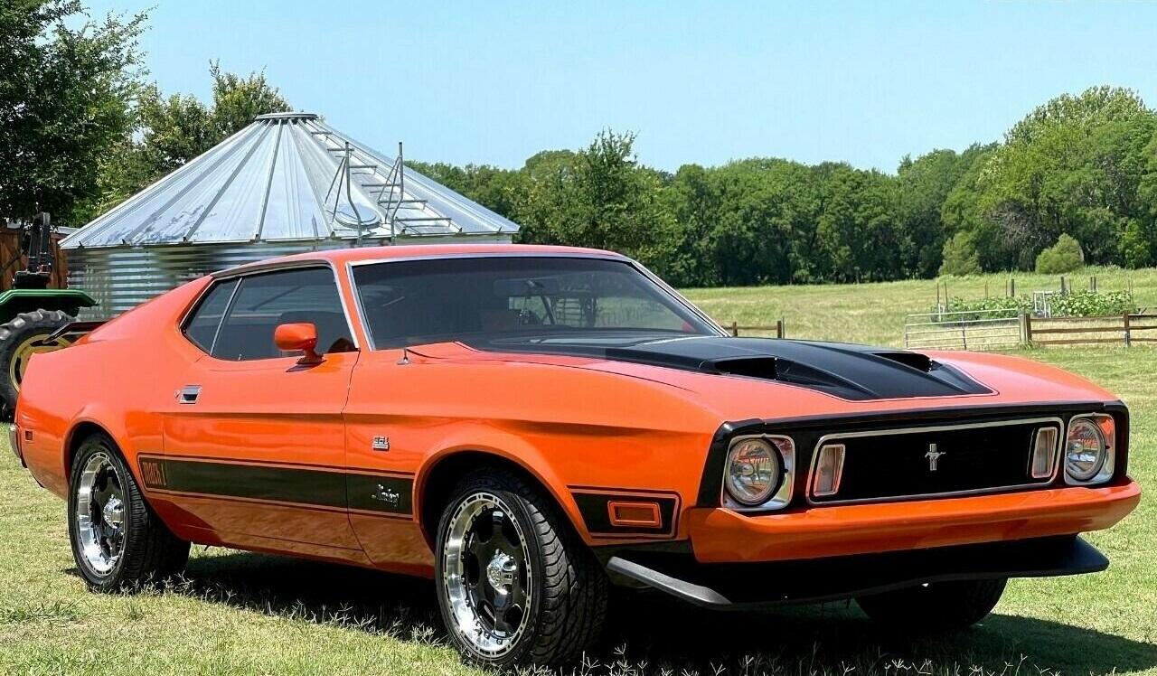 1973 ford mustang mach 1 fast back 82398 miles orange coupe v8 automatic