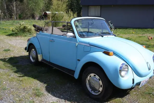 1973 convertible vw bug runs drivable baby blue project summer classic car
