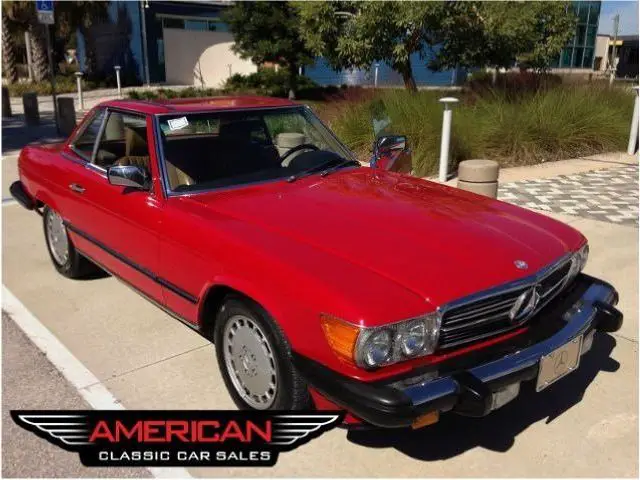 low mileage 86 560sl roadster red/tan extra clean merry x-mas honey!! in florida