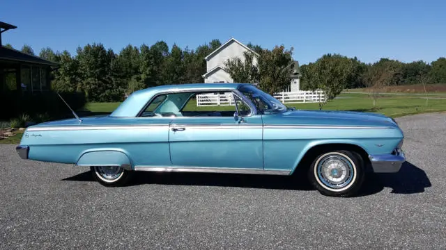 1962 chevrolet impala sport coupe beautiful original classic - blue with aqua