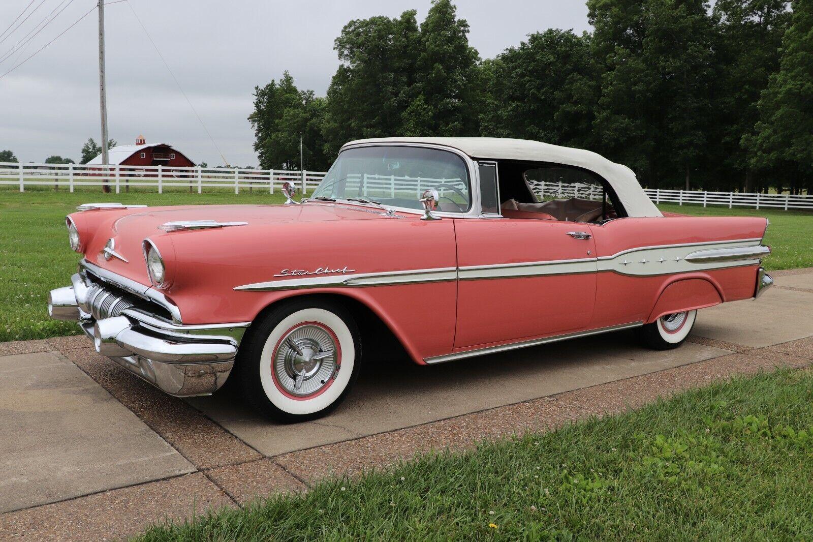 1957 pontiac star chief rare caribbean coral 347 ci 270hp 84003 miles