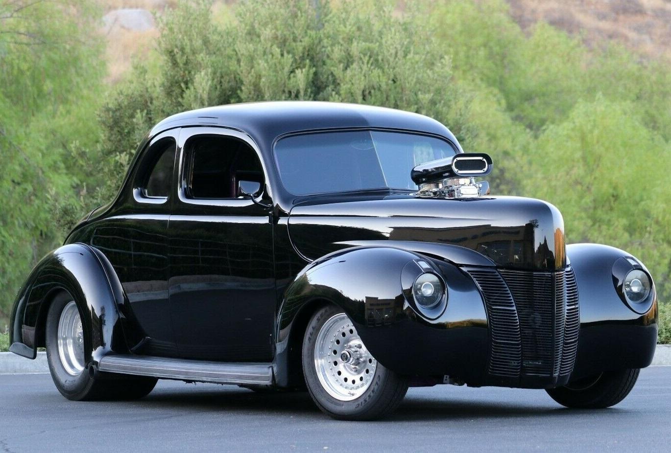 1940 ford deluxe coupe street rod black evil