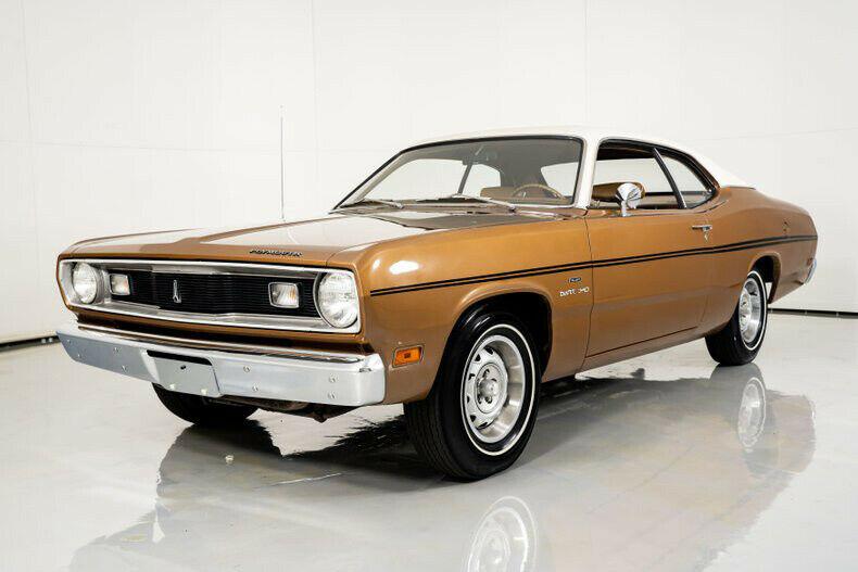 1970 plymouth duster dark tan metallic 54250 miles 3 speed automatic