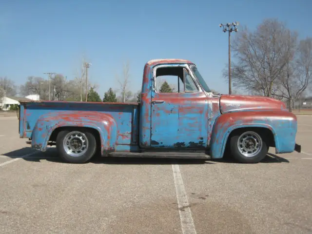 1954 ford f-100 ratrod hotrod patina v8 c4 jag front and rear