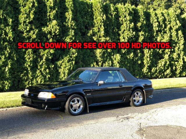 1993 ford mustang gt 5.0 converible trible black low miles only 25,939!!!!!!!!!!