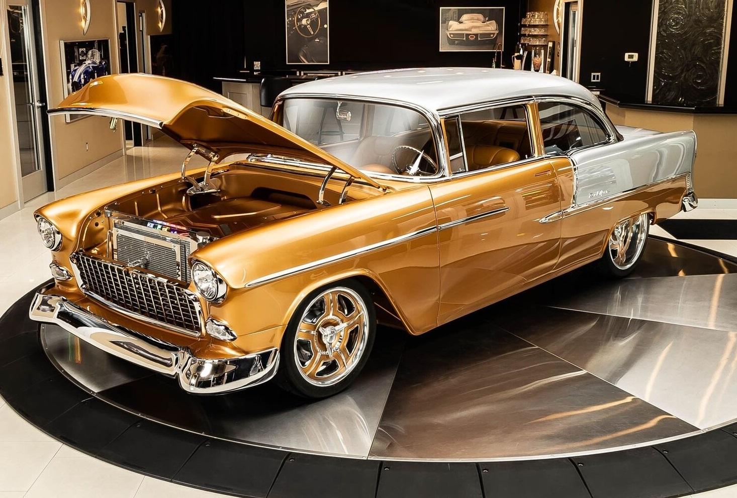 1955 chevrolet bel air restomod copper 4 speed automatic 662 miles