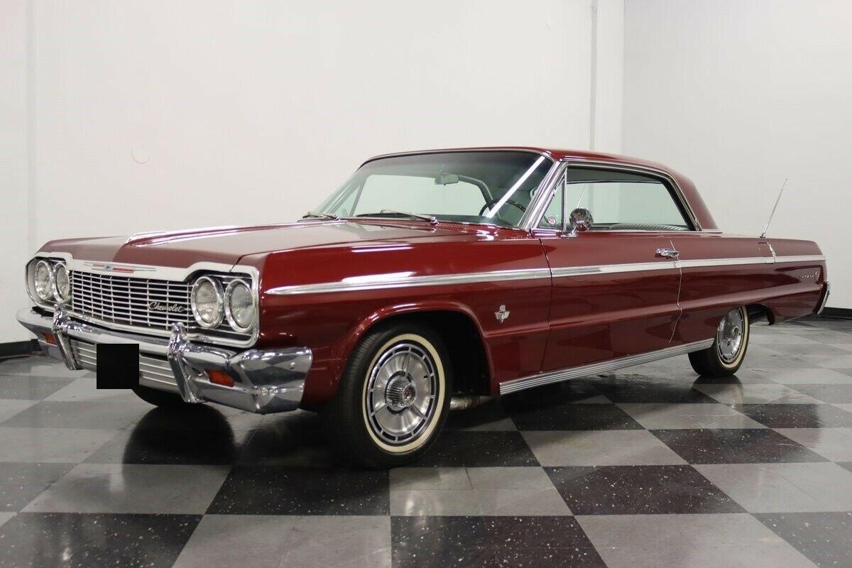 1964 chevrolet impala ss 409 v8 palomar red with satin silver interior