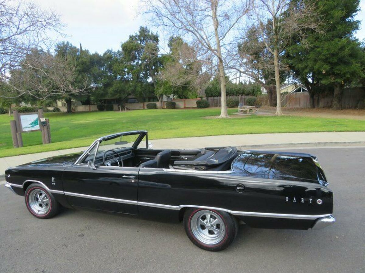 1968 dodge dart black convertible v8 3 speed automatic 28285 miles