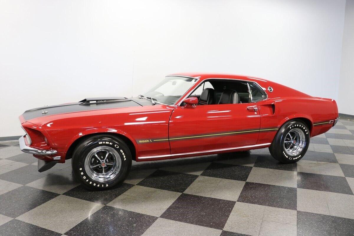 1969 ford mustang mach 1 q-code candy apple red 34596 miles