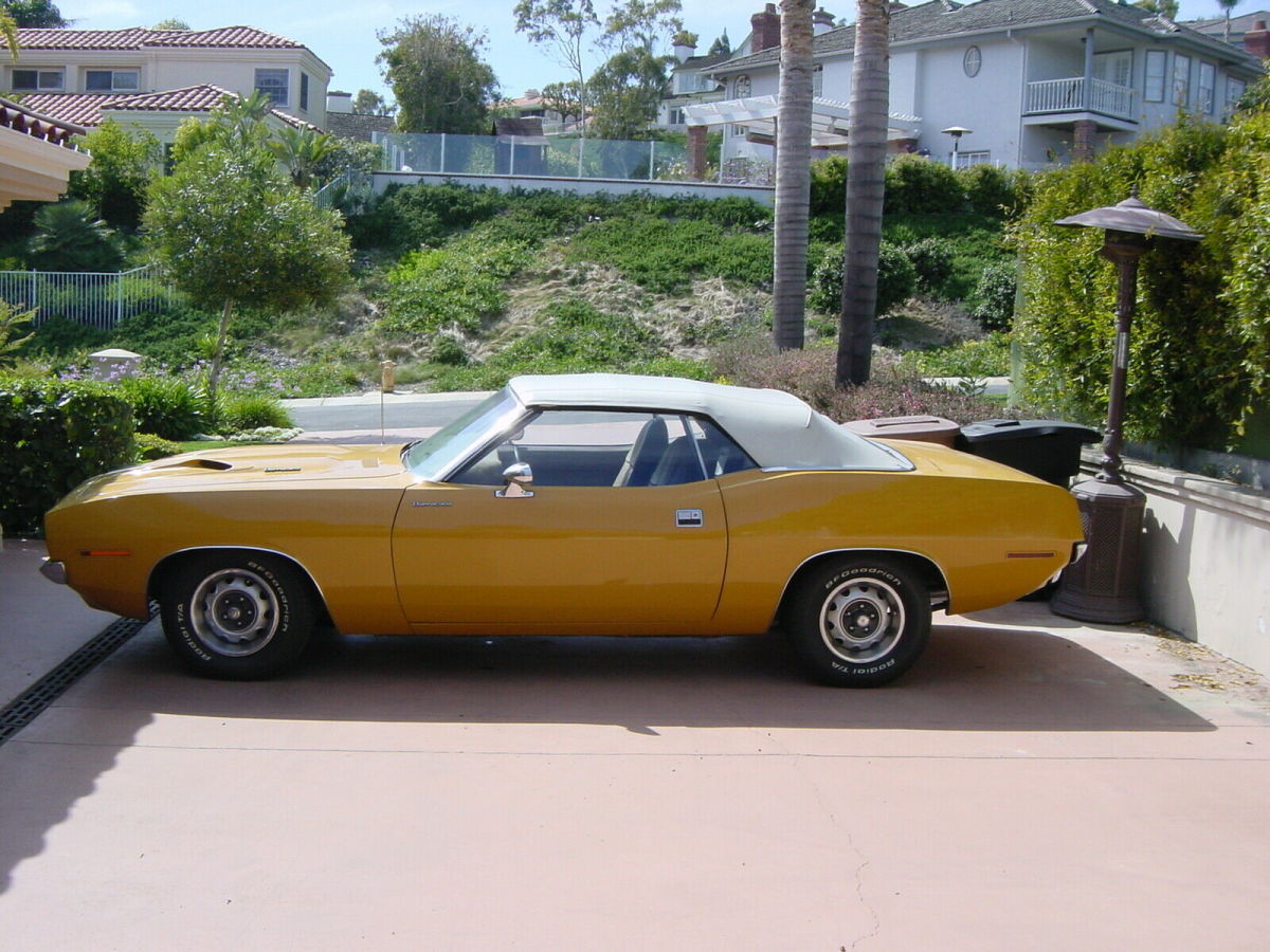 1971 plymouth barracuda, convertible with unique butterscotch finish
