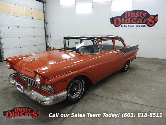 1957 red runs drives body inter fari 223i6 3 spd!