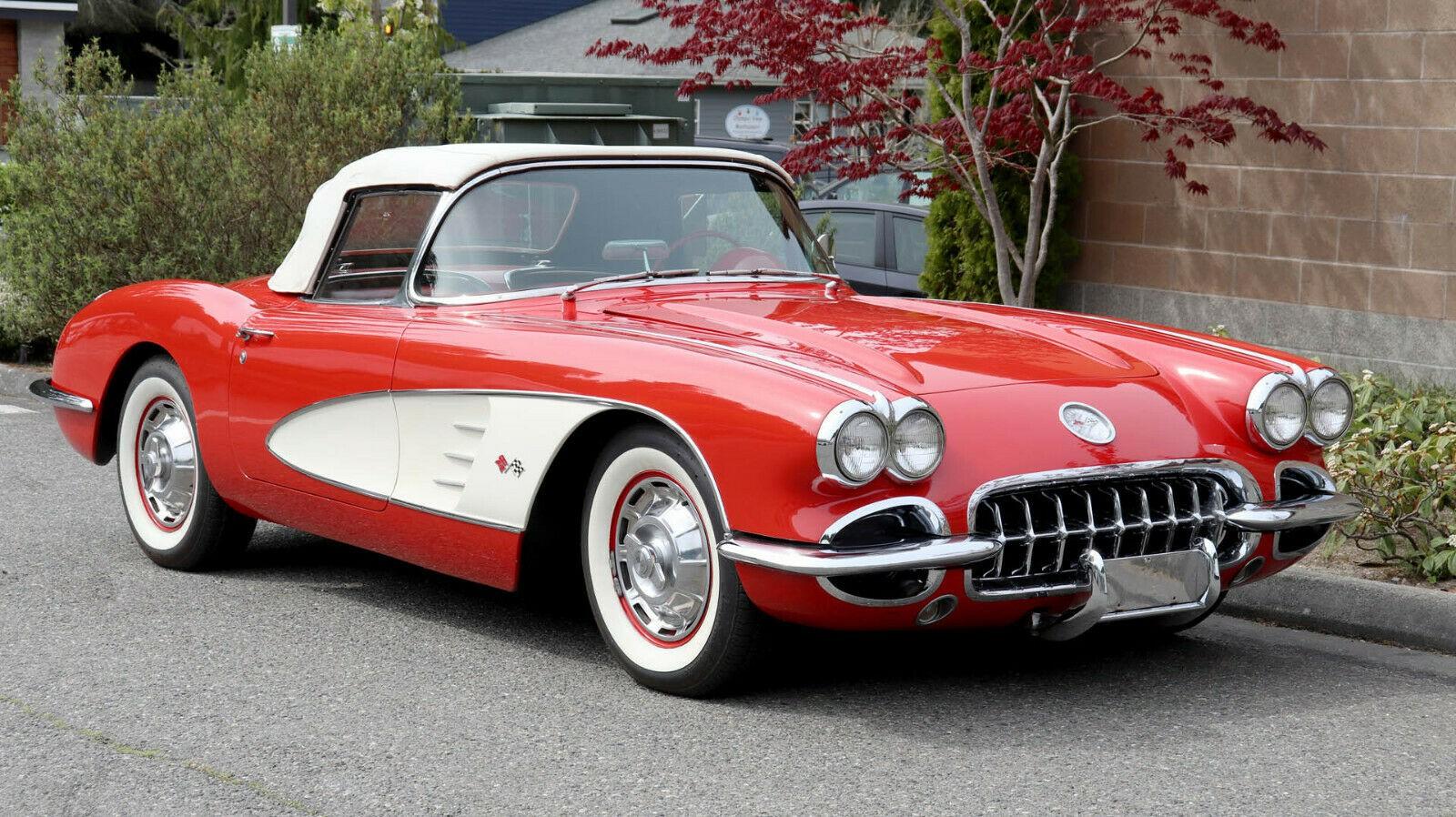 1960 chevrolet corvette roadster roman red on red interior