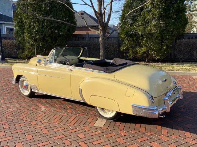 1949 chevrolet deluxe convertible yellow rwd manual deluxe convertible