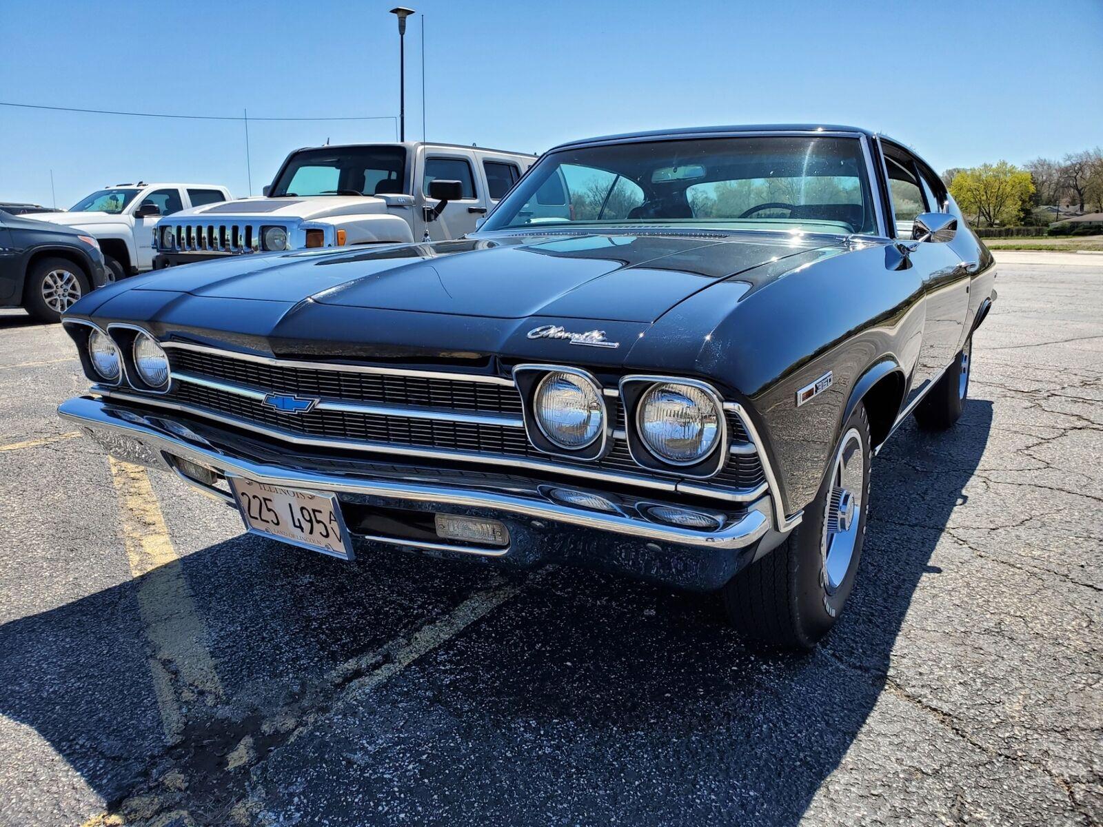 1969 chevrolet chevelle automatic - rare 300hp 350 - factory code 10 raven black