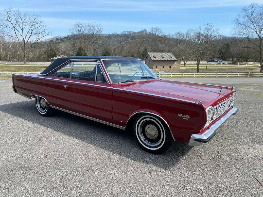 1966 plymouth satellite hardtop 440cui burgundy with a black vinyl top