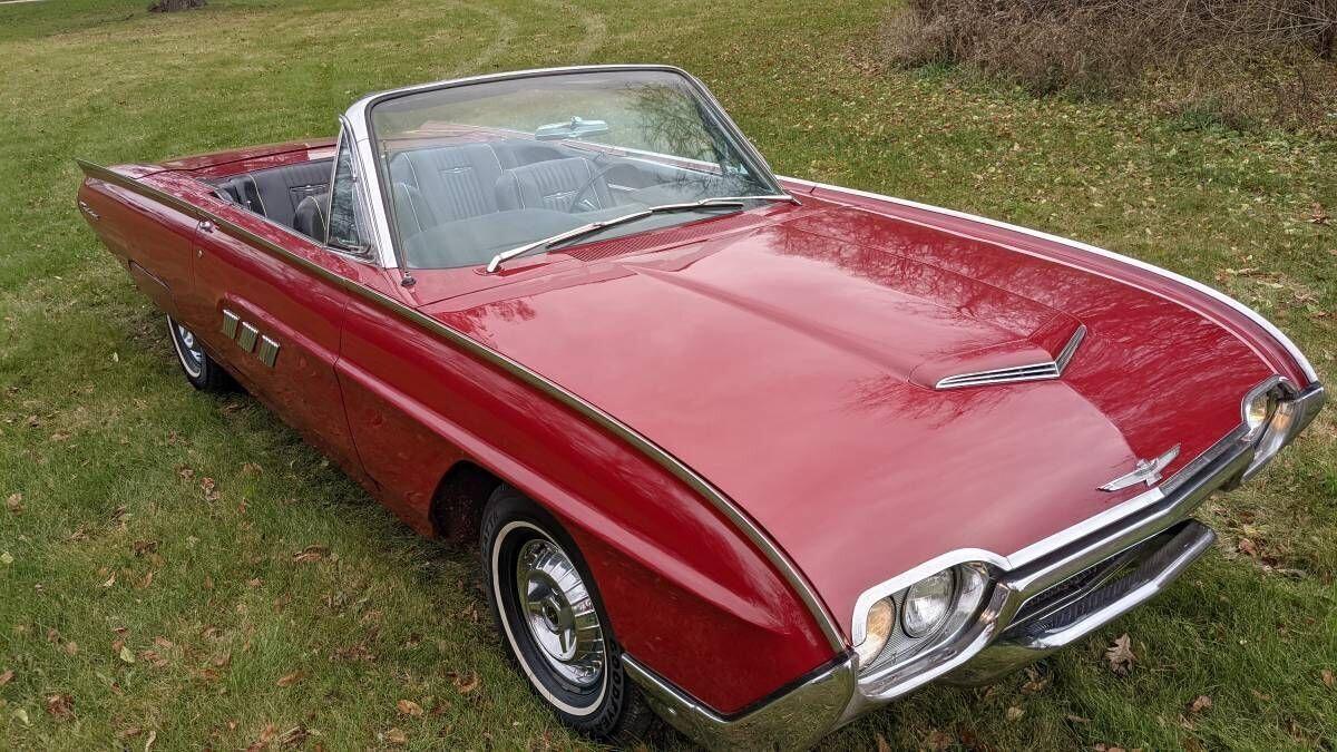 1963 ford thunderbird burgundy convertible 5358 miles automatic
